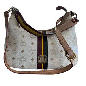 MCM Visetos Leather Hobo Style Shoulder Bag